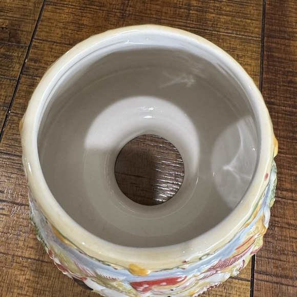 Yankee CANDLE Lrg Shade Topper Glazed Ceramic Christmas/Winter Snowman Family - Picture 3 of 6